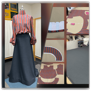 Mentoring a student on her 1905 Edwardian&nbsp;costume