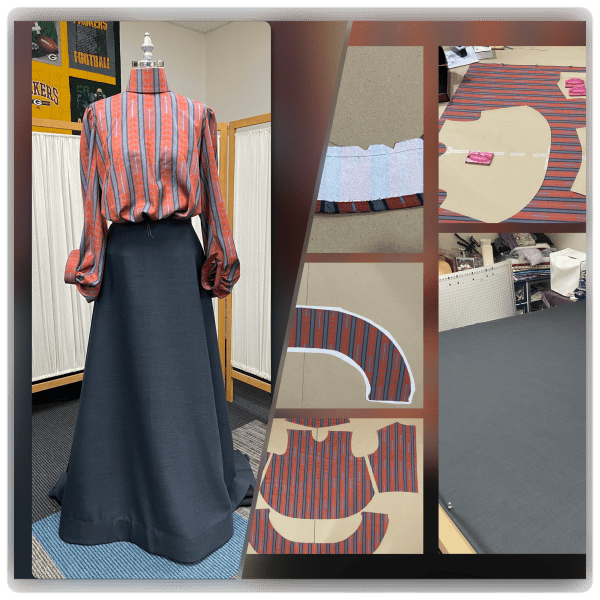 Mentoring a student on her 1905 Edwardian&nbsp;costume